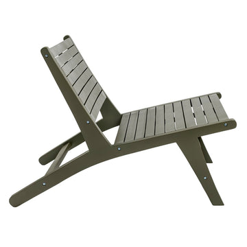 Leo Mid-Century Modern Wood Armless Outdoor Patio Chair